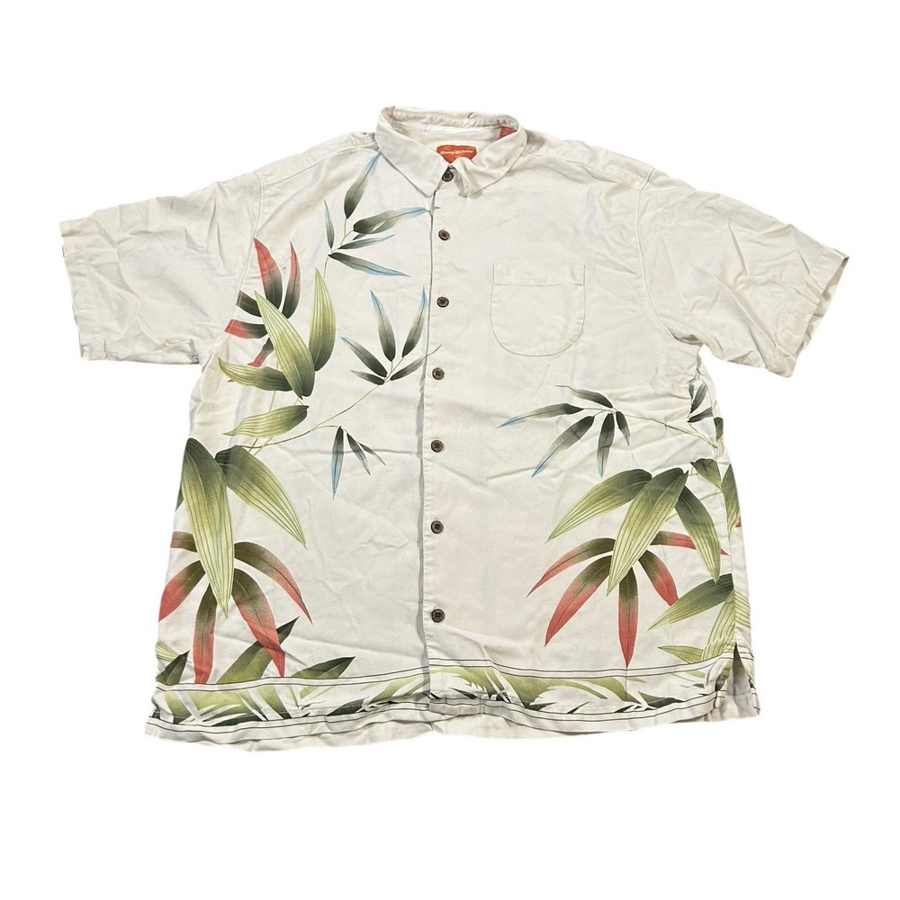 Tommy Bahama Men's XL Silk Tropical Short‎ Sleeve Button Front Shirt